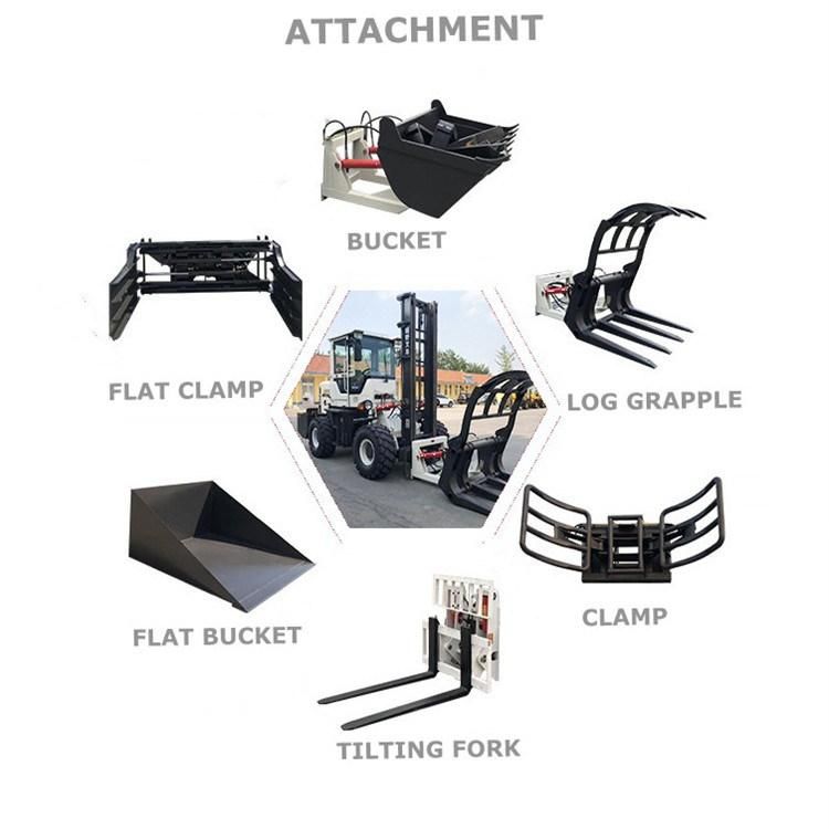 Eltie Fuel Efficiency 4X4 Rugged 5 Ton Diesel All Terrain Outdoors Forklift