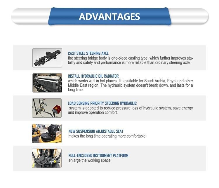 Ltmg Fork Lift 3 Ton Minimanual Diesel Forklift with 3m Lifting Height