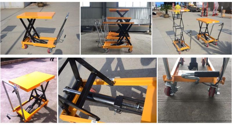 Advanced Technology Hydraulic Scissor Lift Table/Lifting Platform Manual Lifter with Wheels in Lift Tables