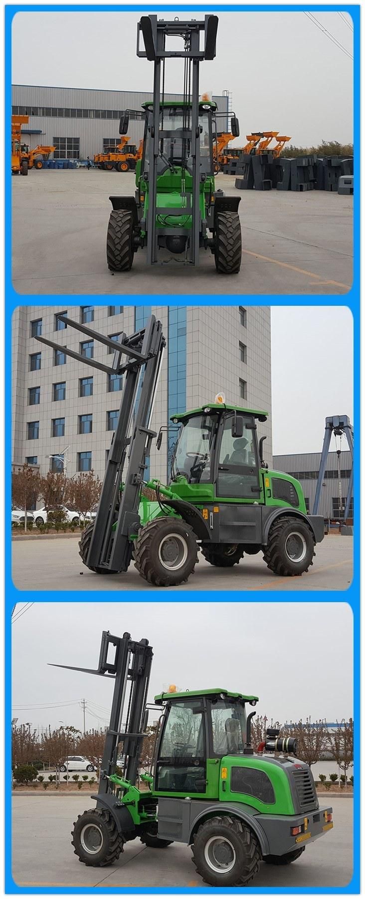 CPCD30 all rough terrain forklift 3 ton lifting load diesel forklift trucks 4WD hydraulic 3m lifting height cheap price for sale