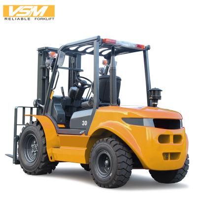 4X4 3ton 3.5ton Rough Terrain Forklift with Diesel Engine, Lifting Height 3m
