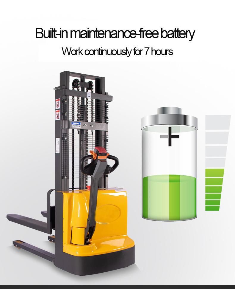 2000kg Pallet Stacker Battery Power Full Electric Forklift for Sale