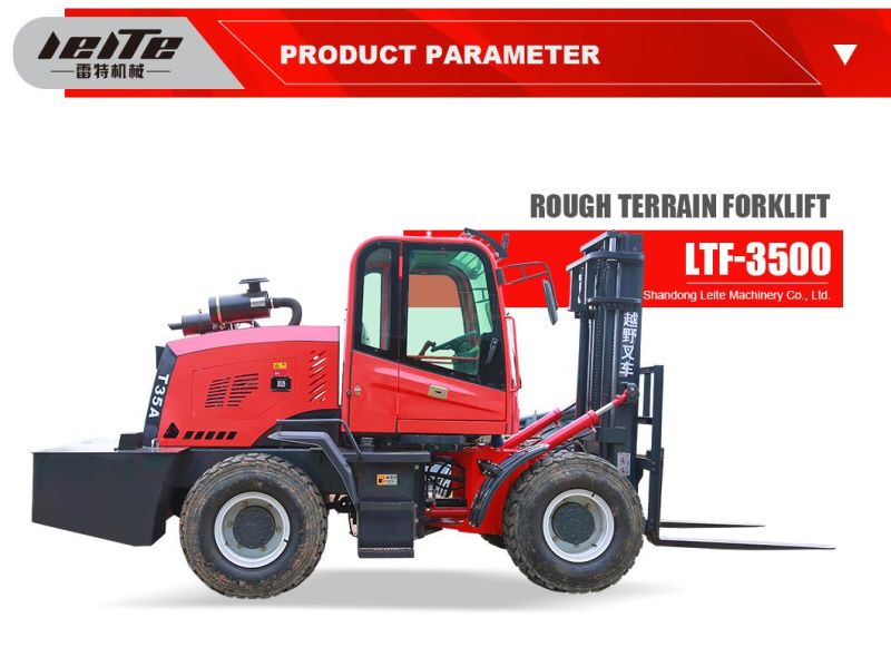 Non-Slip off-Road Tire 3.5 Ton All Rough Terrain off-Road Diesel Fork Lift Articulated Forklift