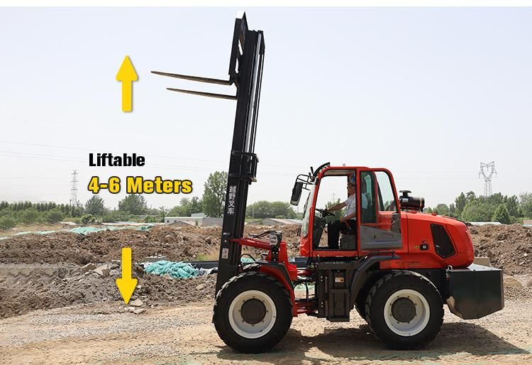 Factory Direct Sales Wholesale High Quality 3.5 Tons Cross-Country Reach Stacker Rough Diesel Forklift Price of Forklift