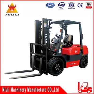 Niuli 3 Ton 3000kg Diesel Forklift with Isuzu Engine Ce