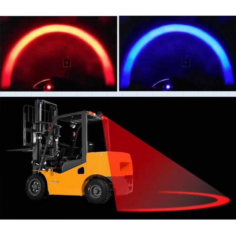 7604u 3D Lens Red and Blue Arc Zone U Lamp Forklift Safety Warning Light
