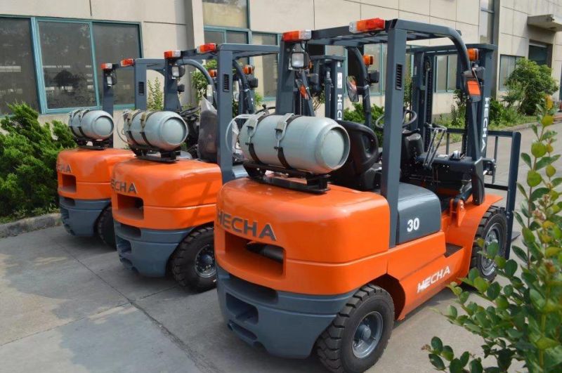 Hecha Brand New 3 Ton LPG Forklift Cpcd30 Gas LPG Fork Lift Truck 3000kg Capacity with Japanese Engine Forklift Price for Sale