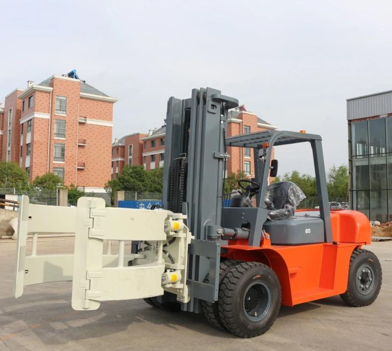 Triplex Mast 5t 6t 7t Diesel Forklift with Fork Positioner Solid Tire
