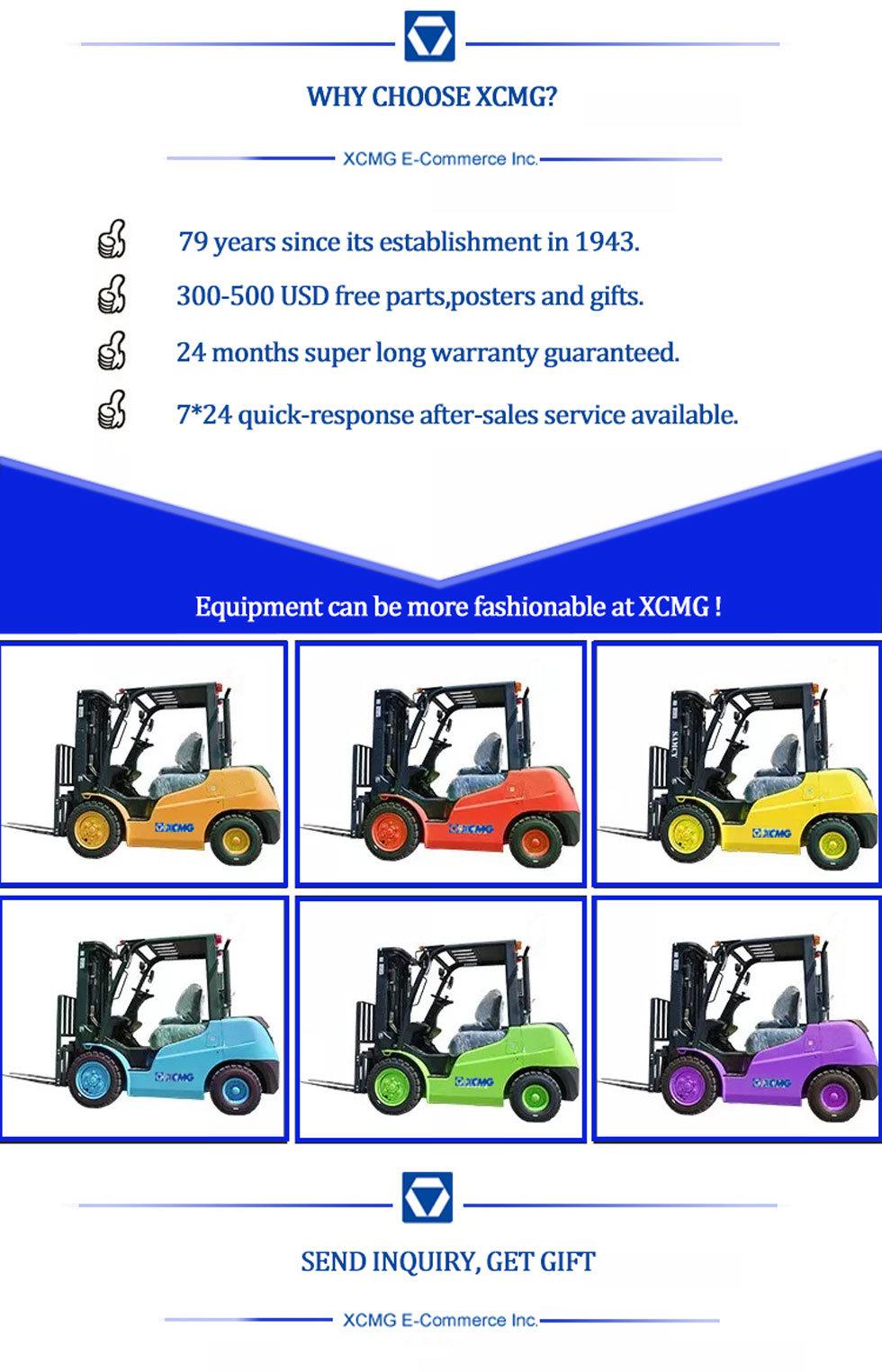 XCMG Intelligent 2ton 2.5ton 3ton Empilhadeira Eletrica Battery Pack Self Loading 1000 Kg Forklift Price in Dubai