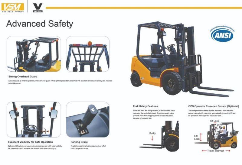 Hot Sale 3t Gasoline LPG Forklift with Standard Duplex 3m Mast