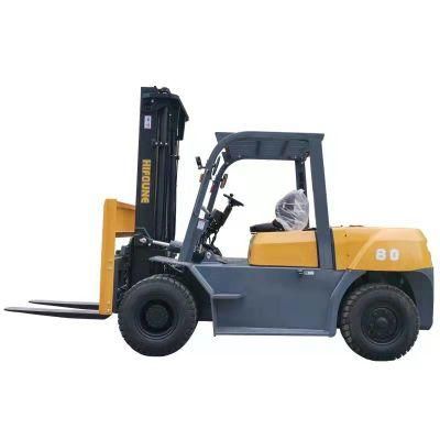 8000kg Side Shift Positioner Lift Truck Solid Tire Heavy Diesel Forklift