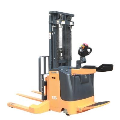 Hot Sale Forklift Battery Power 1.5 Ton Straddle Leg Full Electric Walking Stacker