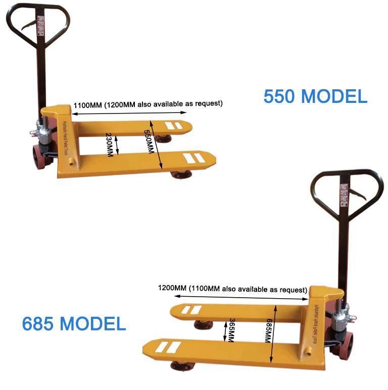 Hand Pallet Jack Hydraulic Forklift Warehouse Double Pressure Relief