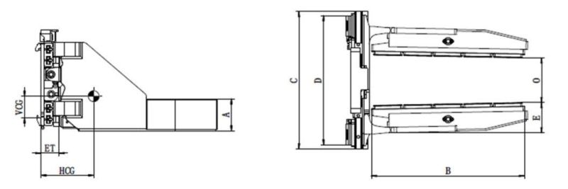 Heli Forklift Attachment Cement 1t Block Clamps