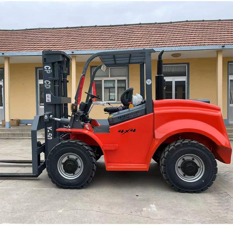 2 Year Warranty 5000kg Capacity Rough Terrain Diesel Forklift Truck for Sale