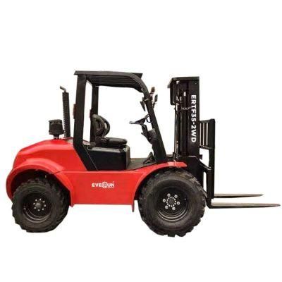 EVERUN ERTF35-4WD 3.5ton China Factory Supply smart small multi directional diesel forklift with CE Certificates
