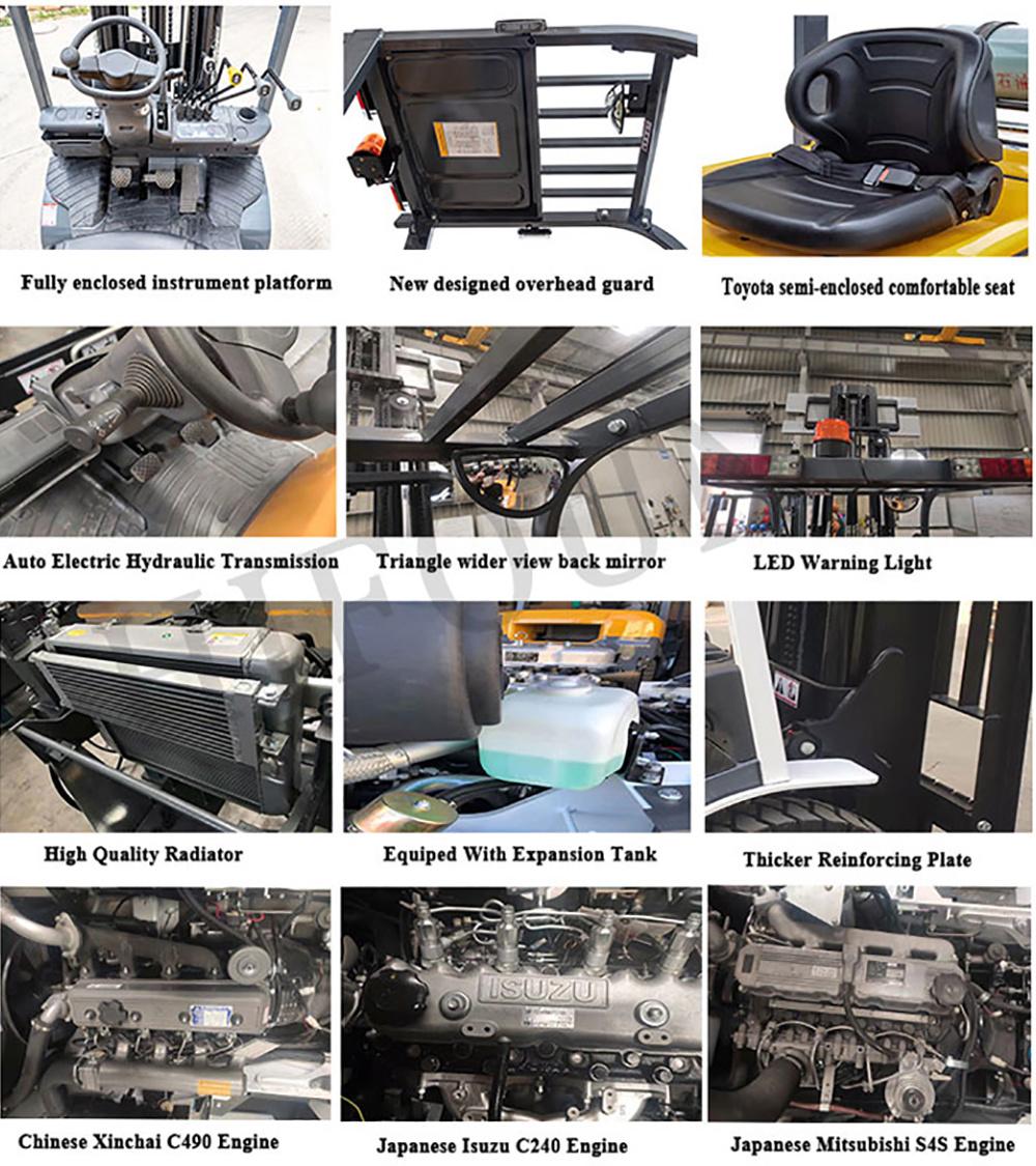 Hifoune Manufacturer Air Conditioner Forklift Cab Truck 10tonne 10tn 10t Forklift Truck