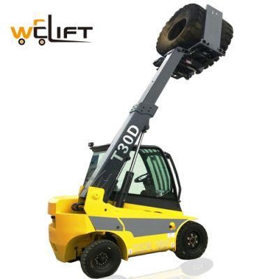 Welift T30d Diesel Teletruk Manufacturer 4000mm Lift 3000kg Load Telehandler Telescopic Forklift for Sale