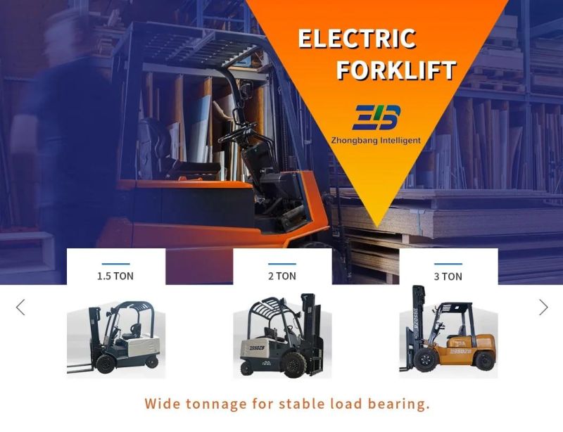 1.5ton 3stage 4.35m Full-Free Lift Mast Electric Forklift Truck with Intelligent Charger