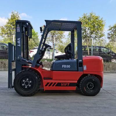 China Famous Brand Cheap Price 3ton Diesel Forklift with Loading Capacity 3000kg for Sale