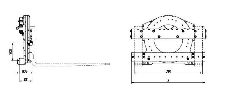 Heli Telehandler Parts Attachment 12t Rotator for Forklifts