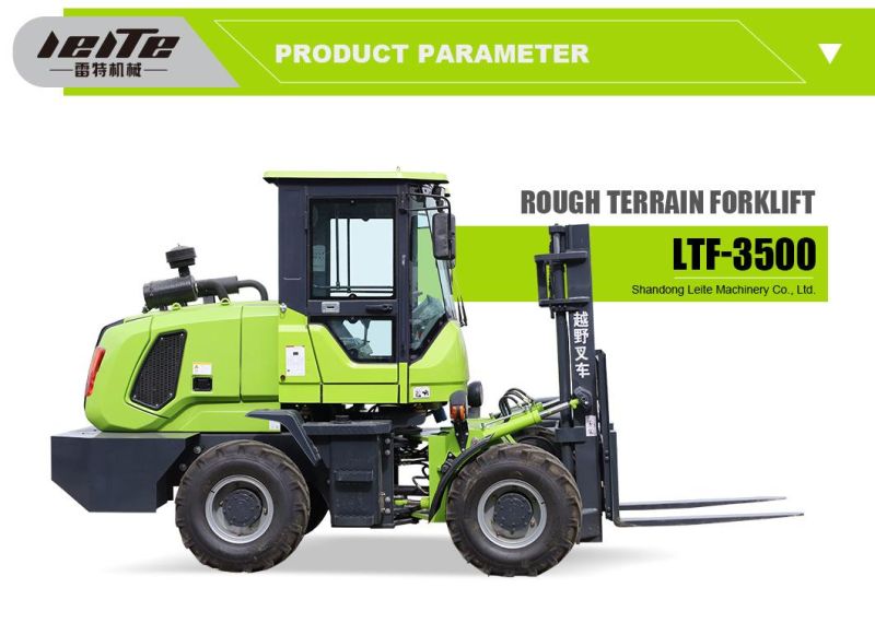 5 Ton Articulated 4WD All Rough Terrain Forklift Manual Hydraulic Diesel off Road 4X4 Forklift
