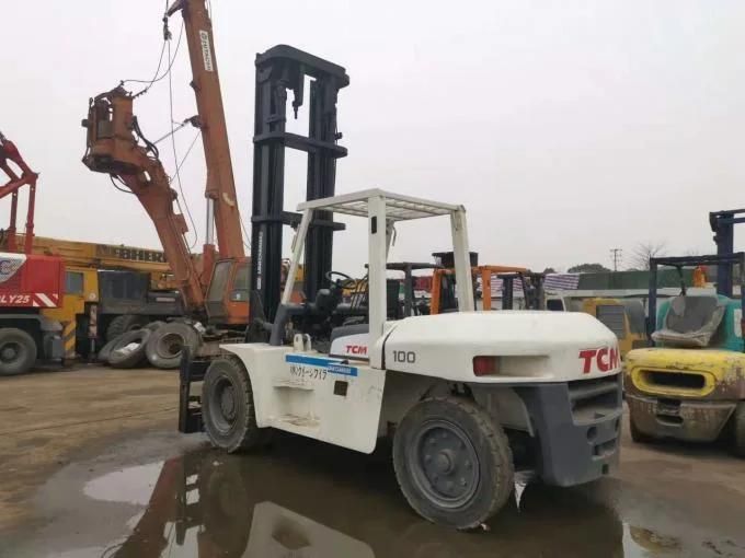 Second Hand Tcm Fd100z Diesel Forklift 10t Tcm Fd100z Used Forklift 15t Fd150 Heavy Duty Diesel Forklift with Sideshift Device Japan Isuzu Engine