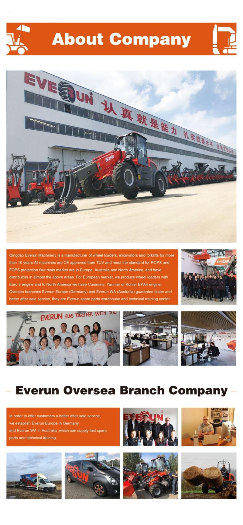 Everun ERDF20 2ton Construction Equipment Machinery Forklift Made in China