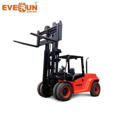 Everun Erdf100 Low Price 10ton Diesel Diesel Articulated Manual Forklift