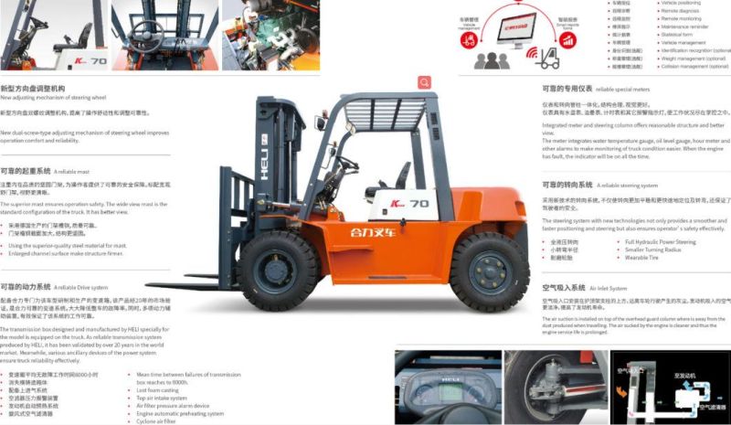 Heli 7t 7.5t 8t 10t Heavy Diesel Forklift Price Popular in Vietnam