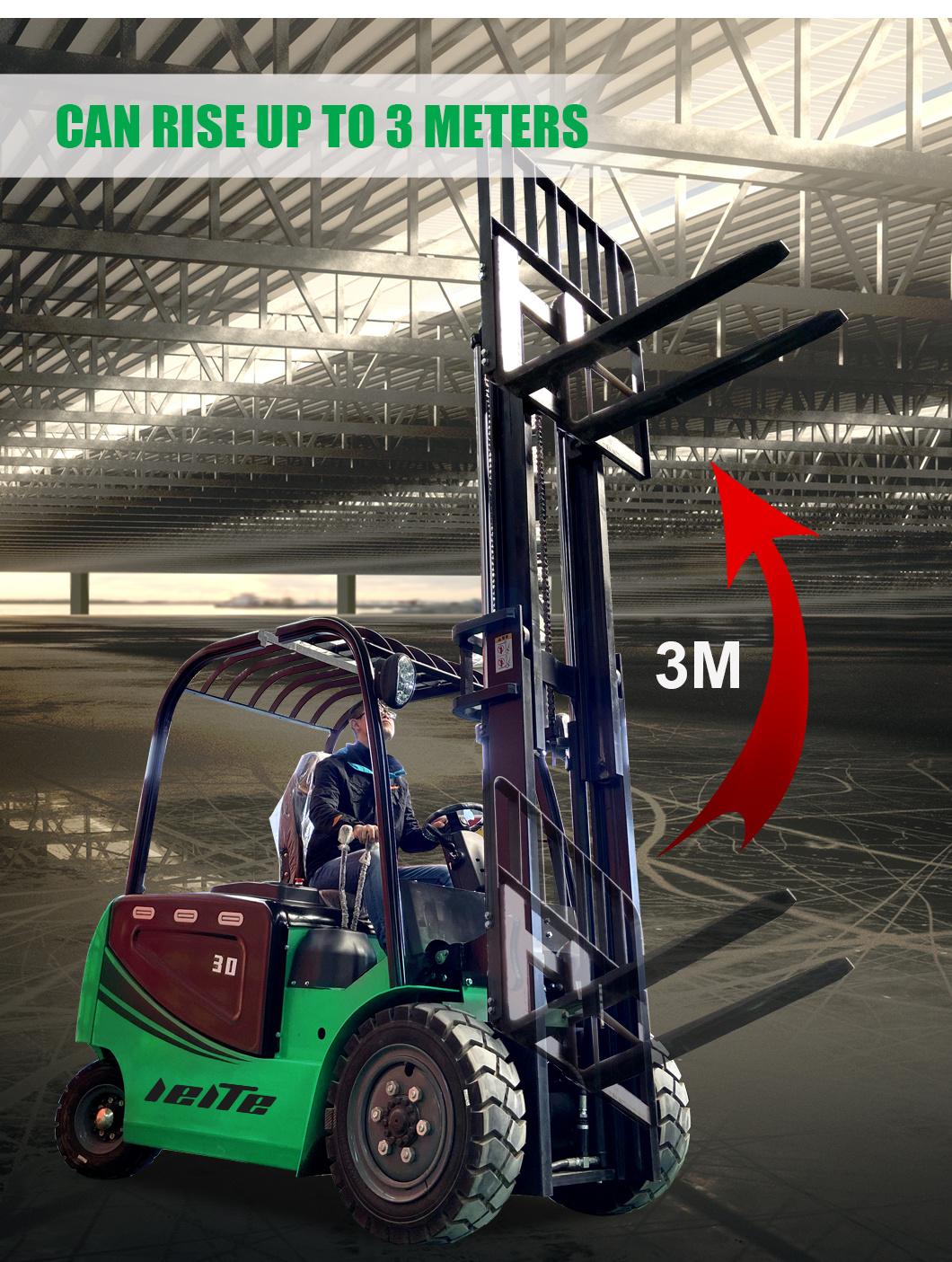 China Electric Forklift 1 Ton 1.5 Ton 2 Ton 3 Ton New Forklift Container Mast Side Shift 48V Forklift Electric Motor