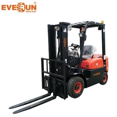 Everun 1.5t Erdf15 Manual Diesel Forklift with Attachments Construction Machinery