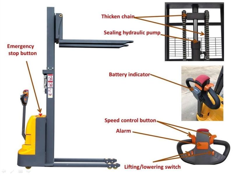 High Quality Electric Pallet Stacker with Battery Operation for Carrying Goods