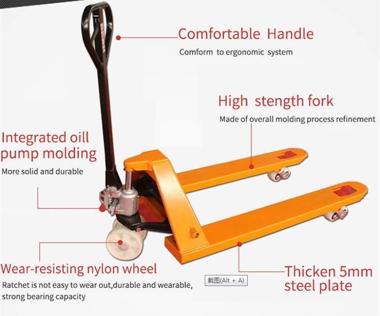 2000kg Stainless Steel Pallet Truck with Thick Fork Hand Pallet Jack