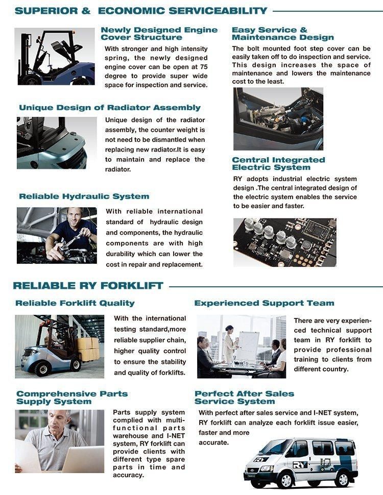 C30e Royal Diesel Forklift with Japan Mitsubishi S4s Engine