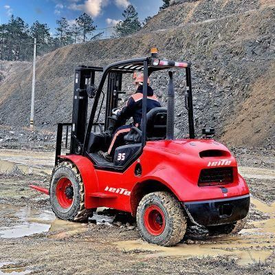 4X4 Articulated Rough Terrain Forklift Four-Wheel Drive off-Road Forklift All-Terrain Forklift 5ton for Sale