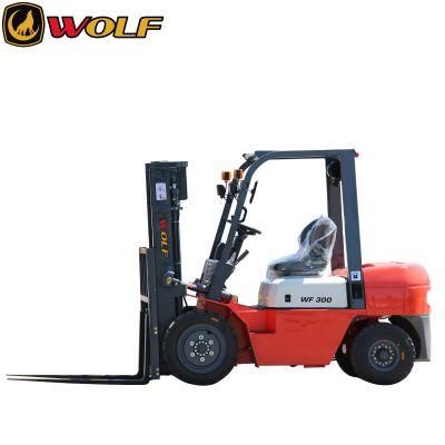 China Wolf 3 Ton Diesel Forklifts with Optional Side Shift