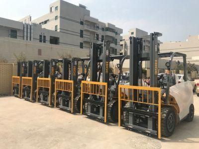 Four Wheel Counterbalanced 2.5 Ton Diesel Forklift Trucks From China Factory