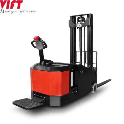 High Efficiency Warehouse Working Mini 1200 1500kg Capacity Counterbalanced Electric Pallet Stacker