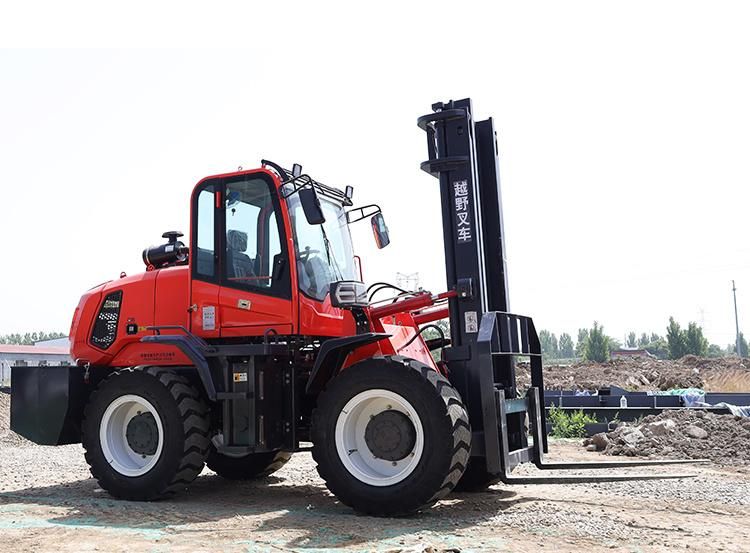 Factory Direct Sales Wholesale High Quality 3.5 Tons Cross-Country Reach Stacker Rough Diesel Forklift Price of Forklift