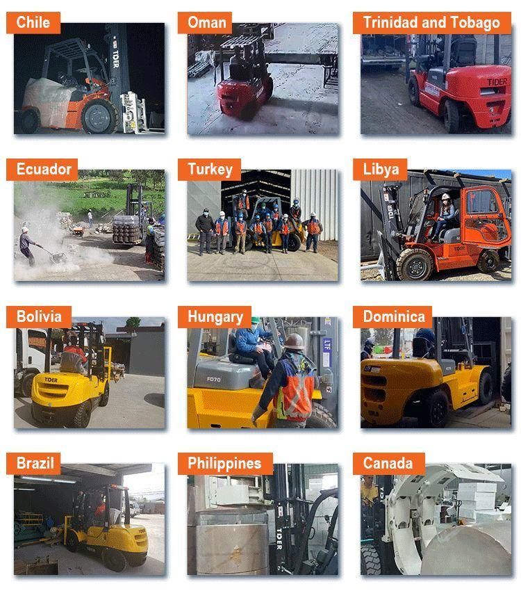 Tder Forklift 3t 4t 5 Ton 4ton Diesel Forklifts Truck Mast Diesel Forklift Price for Sale