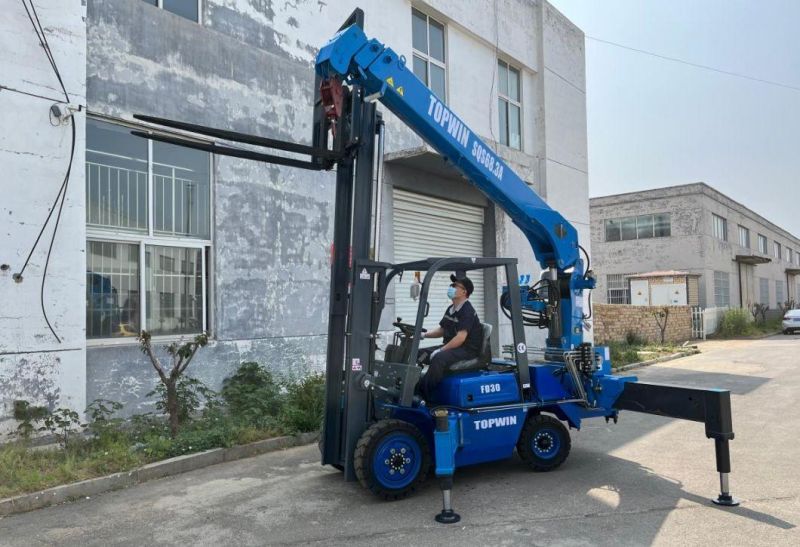 China Mini 2.5ton Hydraulic Knuckle Boom Forklift Attachment Jib Crane
