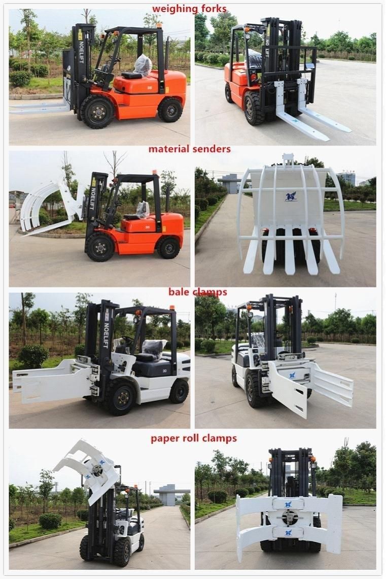 6600lbs Europe Diesel Bale Forklift Lifted Truck Attachments with Bale Clamp