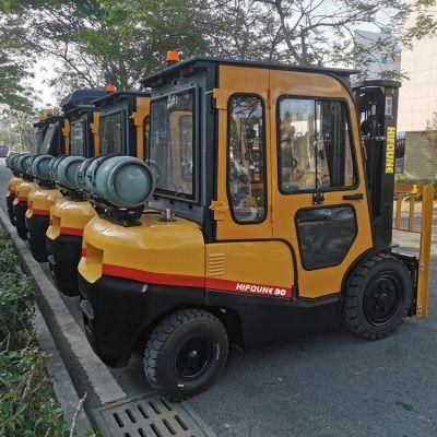 High Quality 3ton 3.5ton LPG Forklift Full Cabin and Customized Color Forklift Price Truck