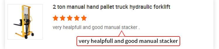 Hand Hydraulic Fork Lift Type Manual Stacker