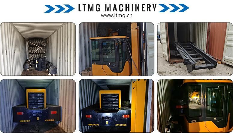 Ltmg 3ton 3.5ton 4ton 5ton 6ton 7ton 10ton 12ton 15ton 20ton Rough Terrain Forklift with Closed Cabin, AC and OPS Seat All Terrain Forklift for Sale