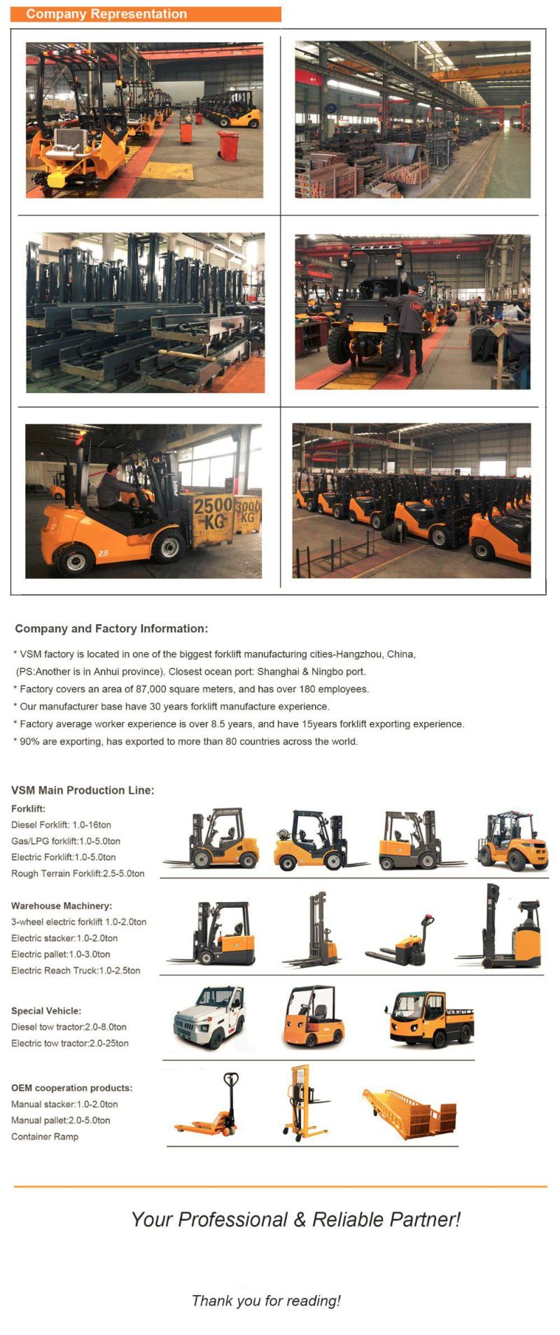 Vsm Ce ISO Gas LPG Forklift Customized 3 Stages 4.5m Mast