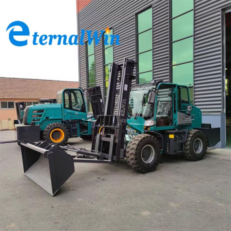 Rough Terrain Forklift Truck Diesel Forklift with Cummins Engine