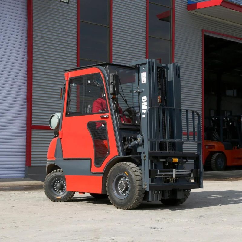 2.5 Ton 2.5 T 2500kg Counterbalanced Cushion Tire Gasoline and LPG Dual Fuel 2.5t 2.5ton Gasoline Forklift Trucks Toyota 7 Model Ce ISO 1.5-3.5ton