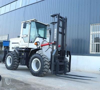 Four Wheels 3-6 Ton Chinese Low Price All Rough Terrain off-Road Fork Lift Forklift Trucks CE ISO Japanese Engine Forklift Factory Direct Sales